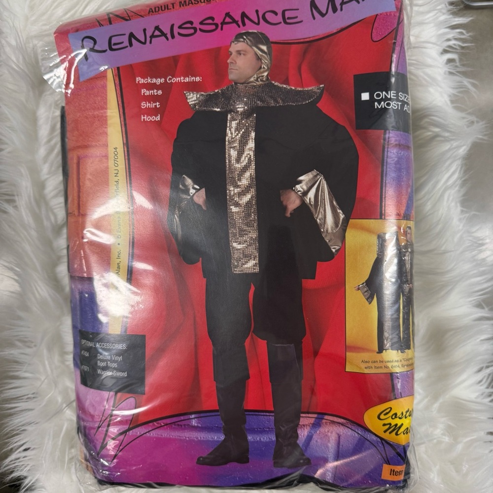 Renaissance Man Costume NEW pants shirt hood OSFM Halloween costume festival